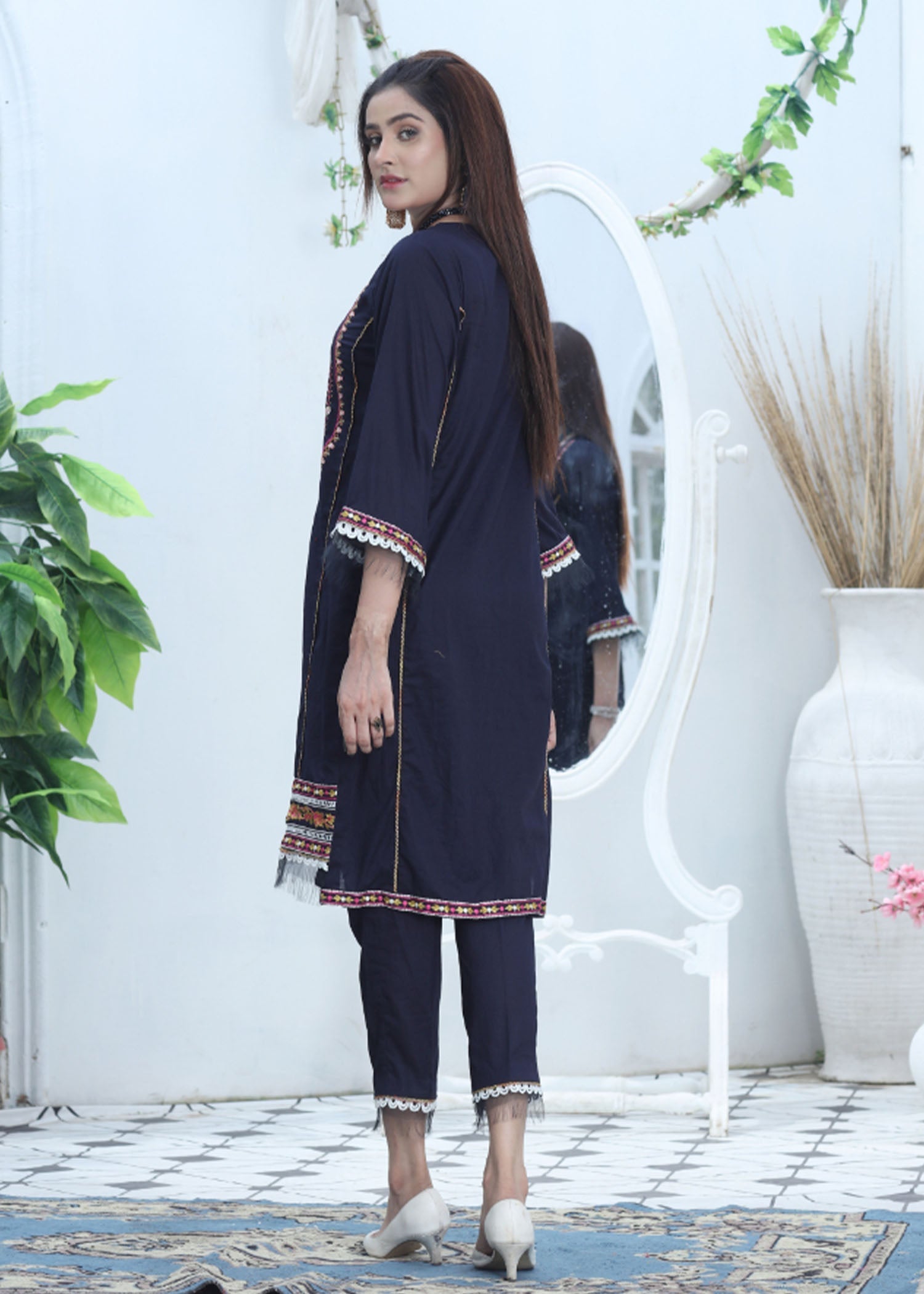 Atrangi BLUE EMBROIDERY DRESS (SS 103) Women 2pcs