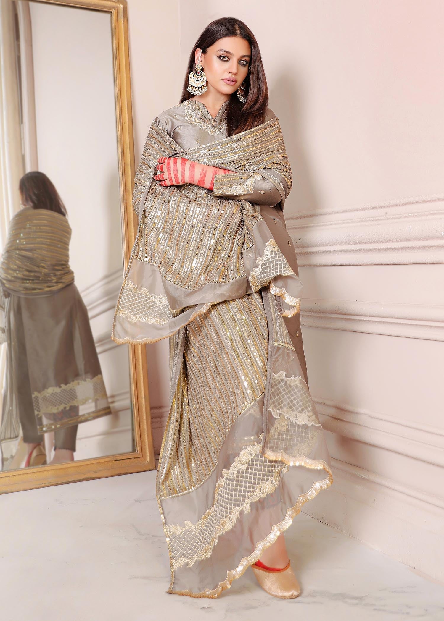 Rang-e-Haya Sandali grey Women 3pcs