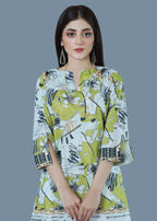 Bareeq Outfits Speckle Lime Printed Lawn Shirt Women 1pcs