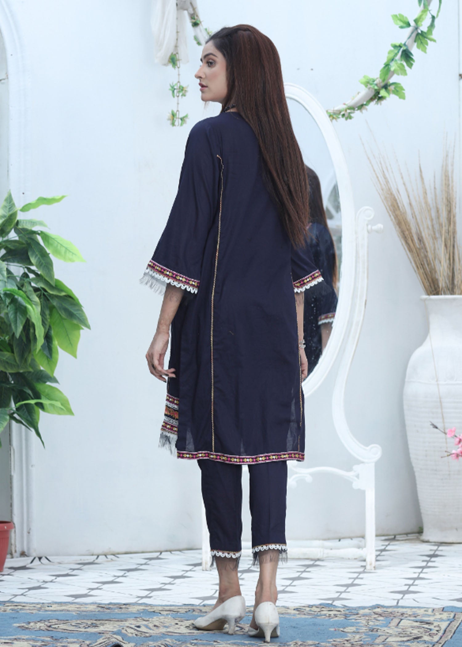 Atrangi BLUE EMBROIDERY DRESS (SS 103) Women 2pcs