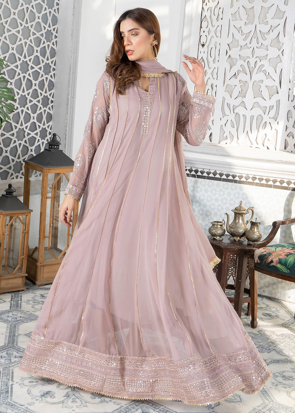 Manahils Maxi 106 Purple Women 3pcs