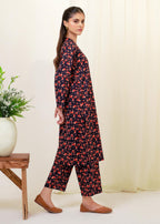 Buzzazi Black Cambric Printed Suit Women 2pcs