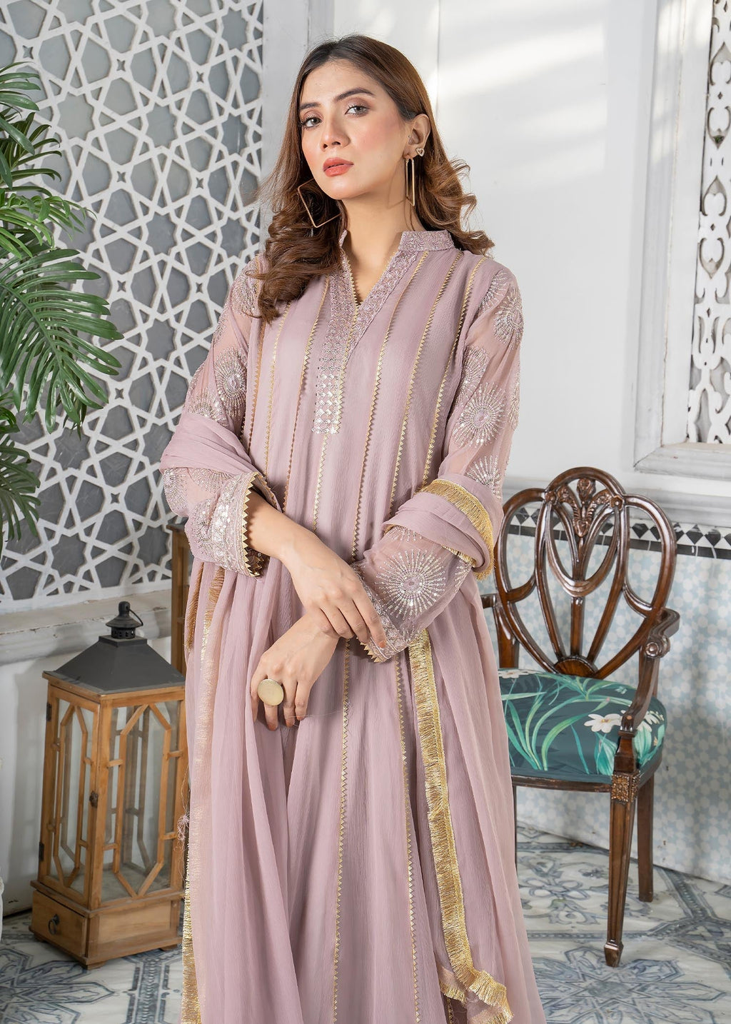 Manahils Maxi 106 Purple Women 3pcs