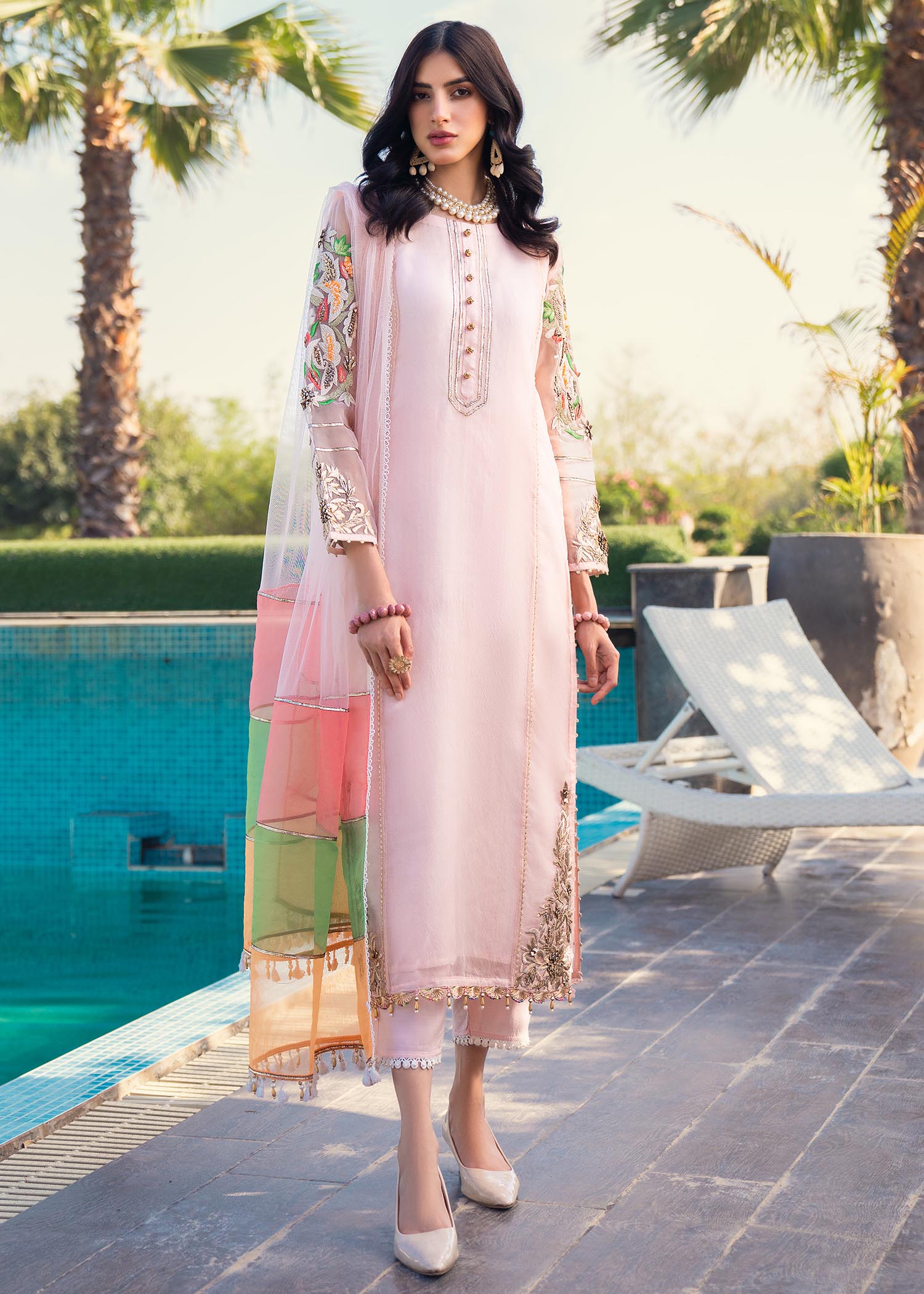 Khuda Baksh Creations M 102 Pink Women 3pcs