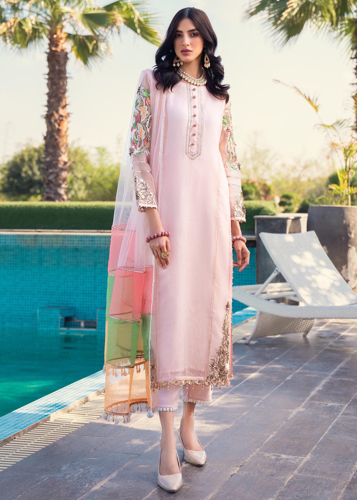 Khuda Baksh Creations M 102 Pink Women 3pcs