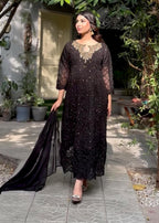 Rangoon Clothing Qurbat Black Women 3pcs