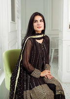 Rang-e-Haya Anchal / Black Women 4pcs