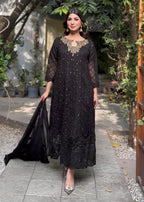 Rangoon Clothing Qurbat Black Women 3pcs