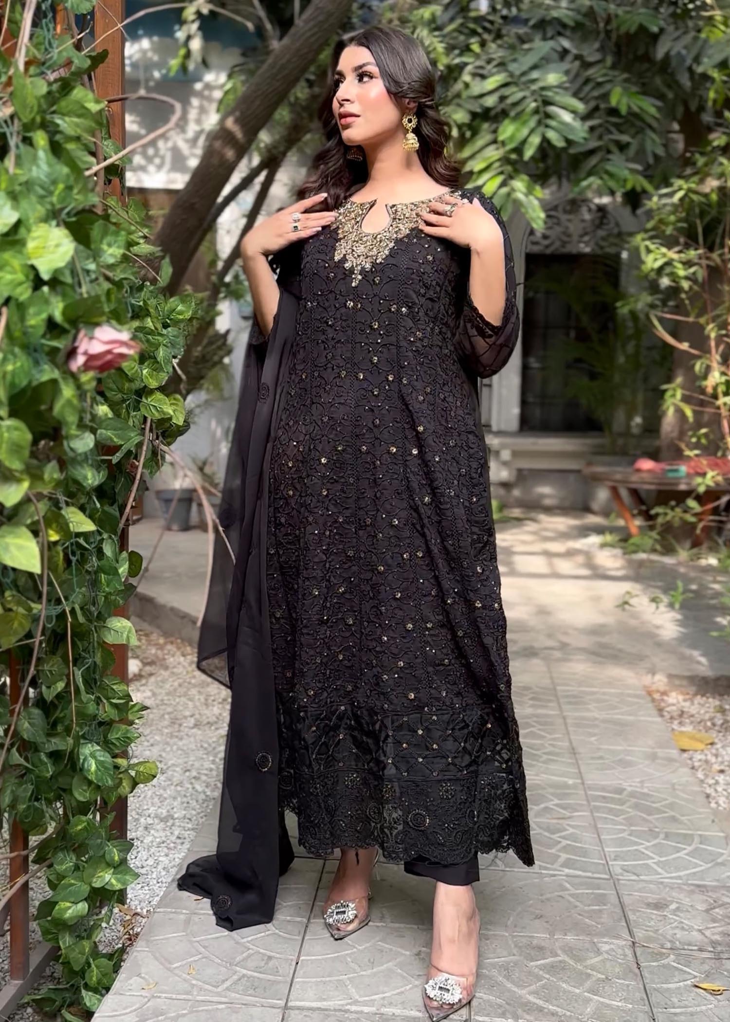 Rangoon Clothing Qurbat Black Women 3pcs