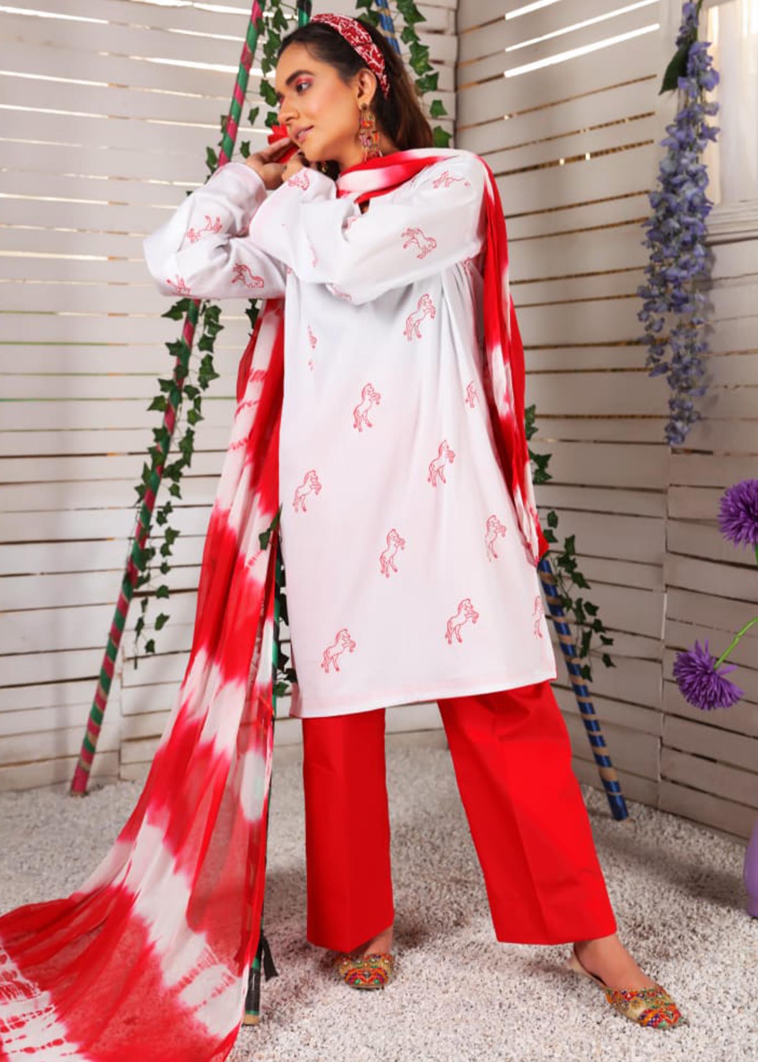 Somi By Salma Saleem Red Mares Women 2pcs