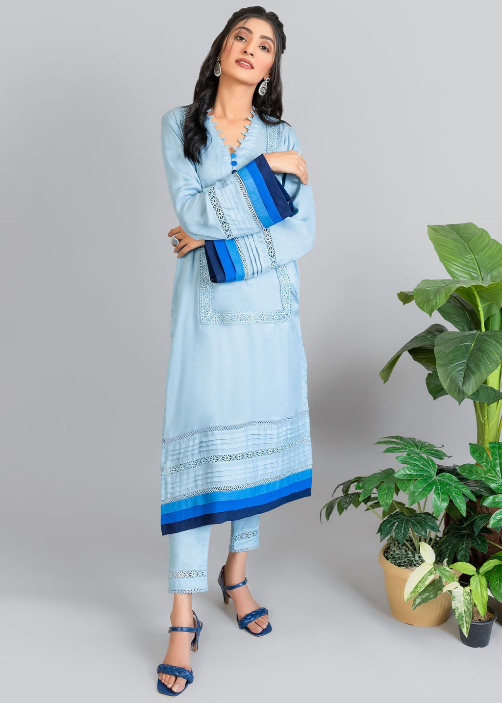 Nuqsh Sky Blue Ombre Women 2pcs