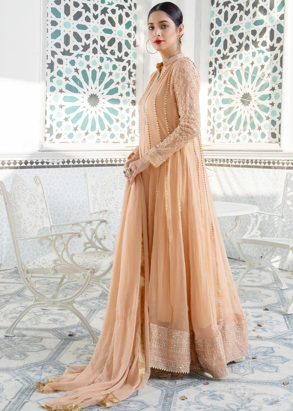Manahils Maxi 106 Peach Women 3pcs