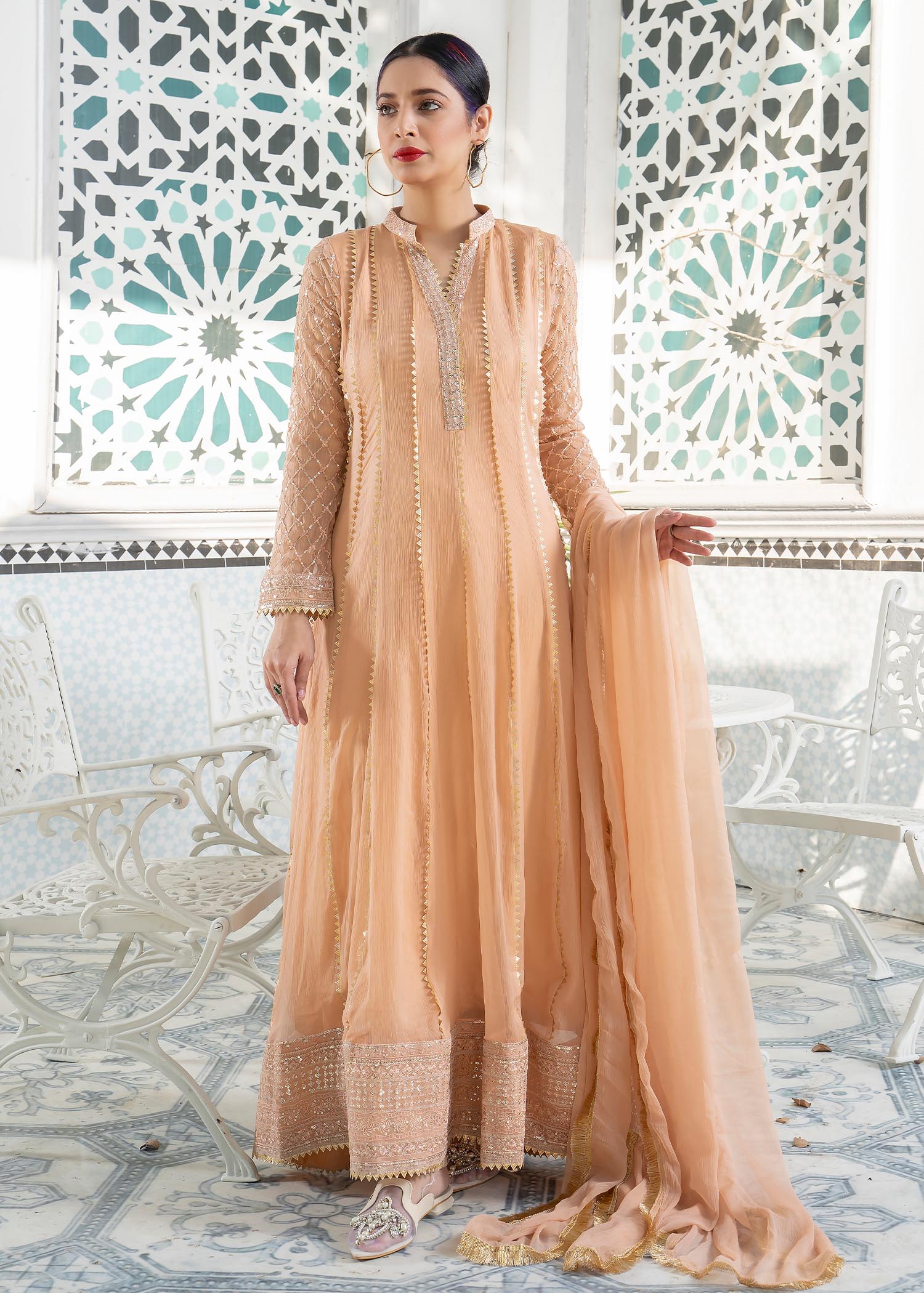 Manahils Maxi 106 Peach Women 3pcs