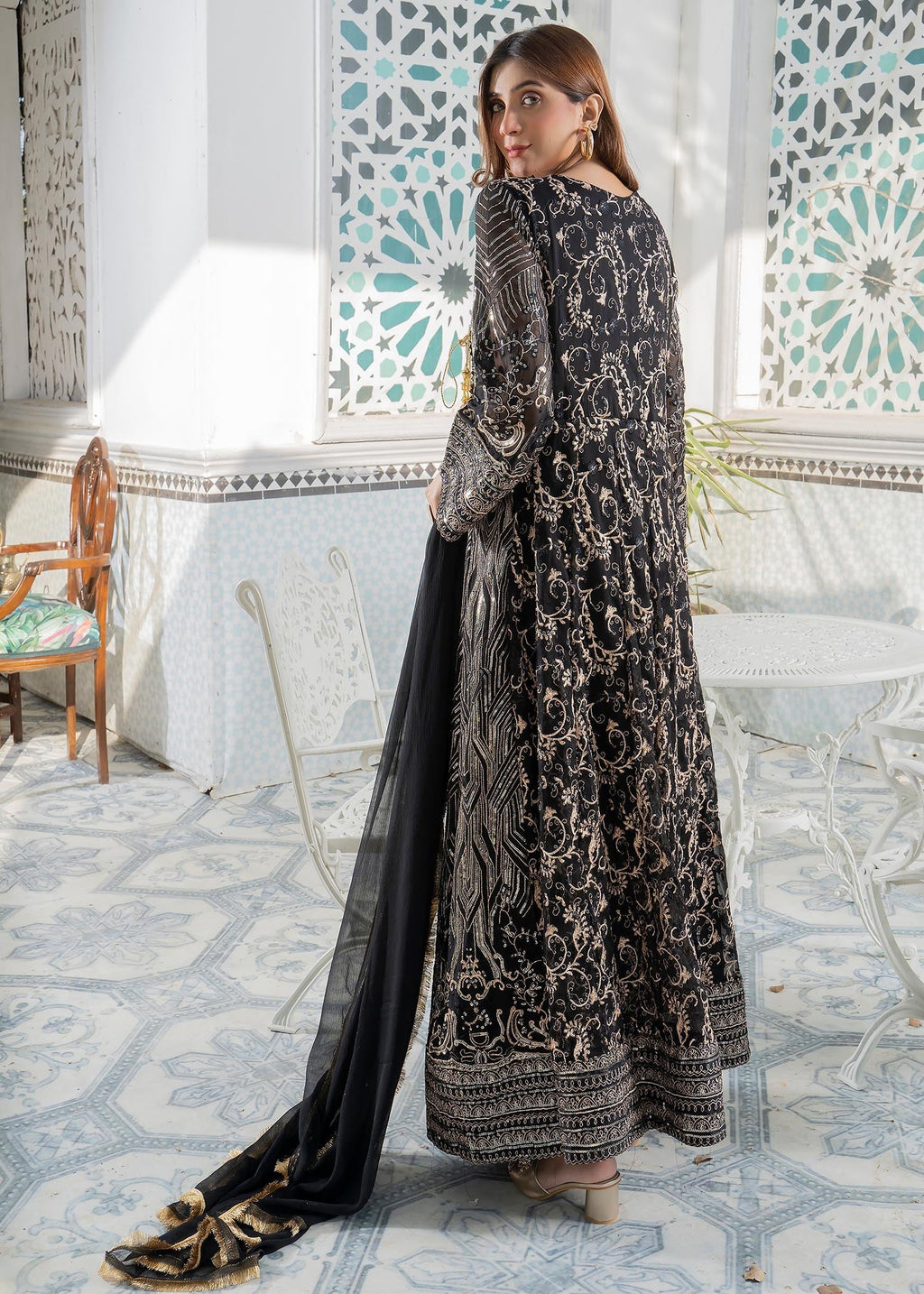 Manahils Angrakha 105 Black Women 3pcs