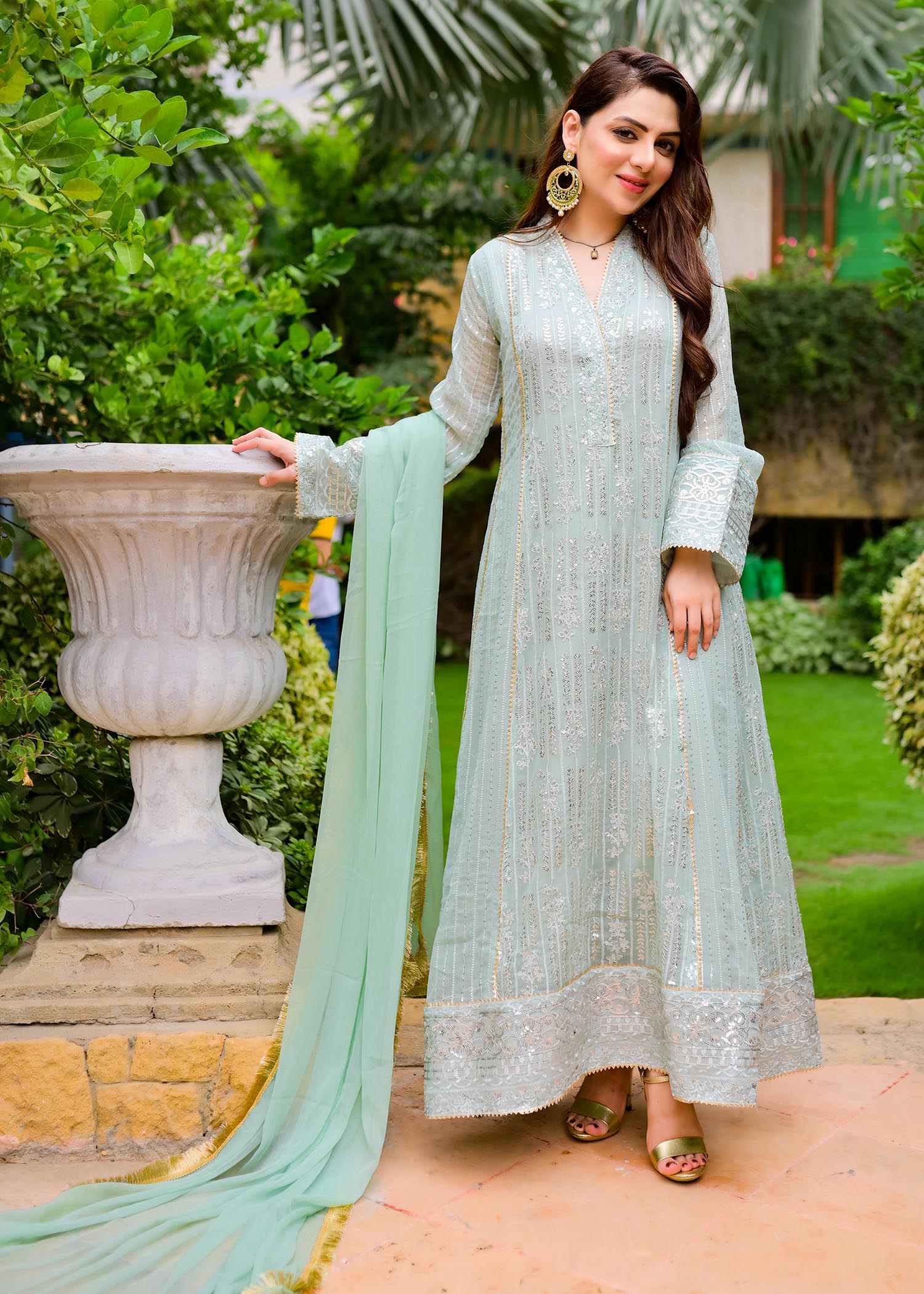 Manahils MAXI 117 CEDAR MINT GREEN Women 3pcs