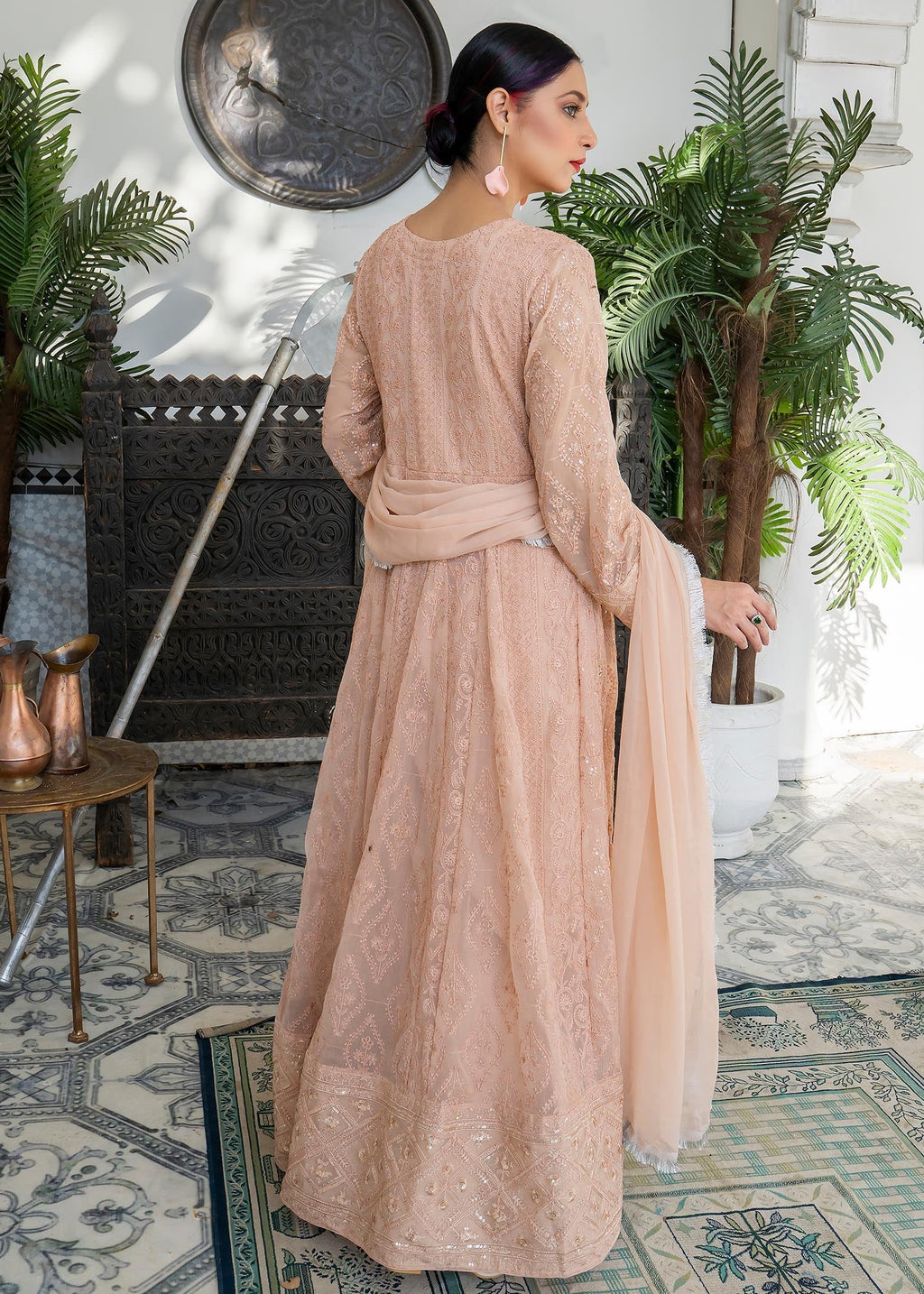 Manahils Angrakha 099 Peach Women 3pcs