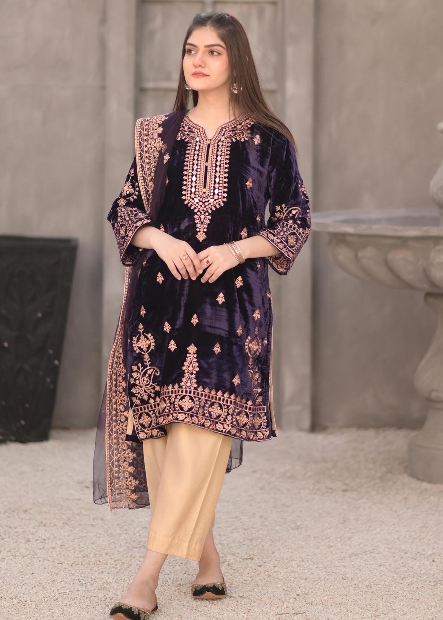 Rangoon Clothing Eshana plum Women 3pcs