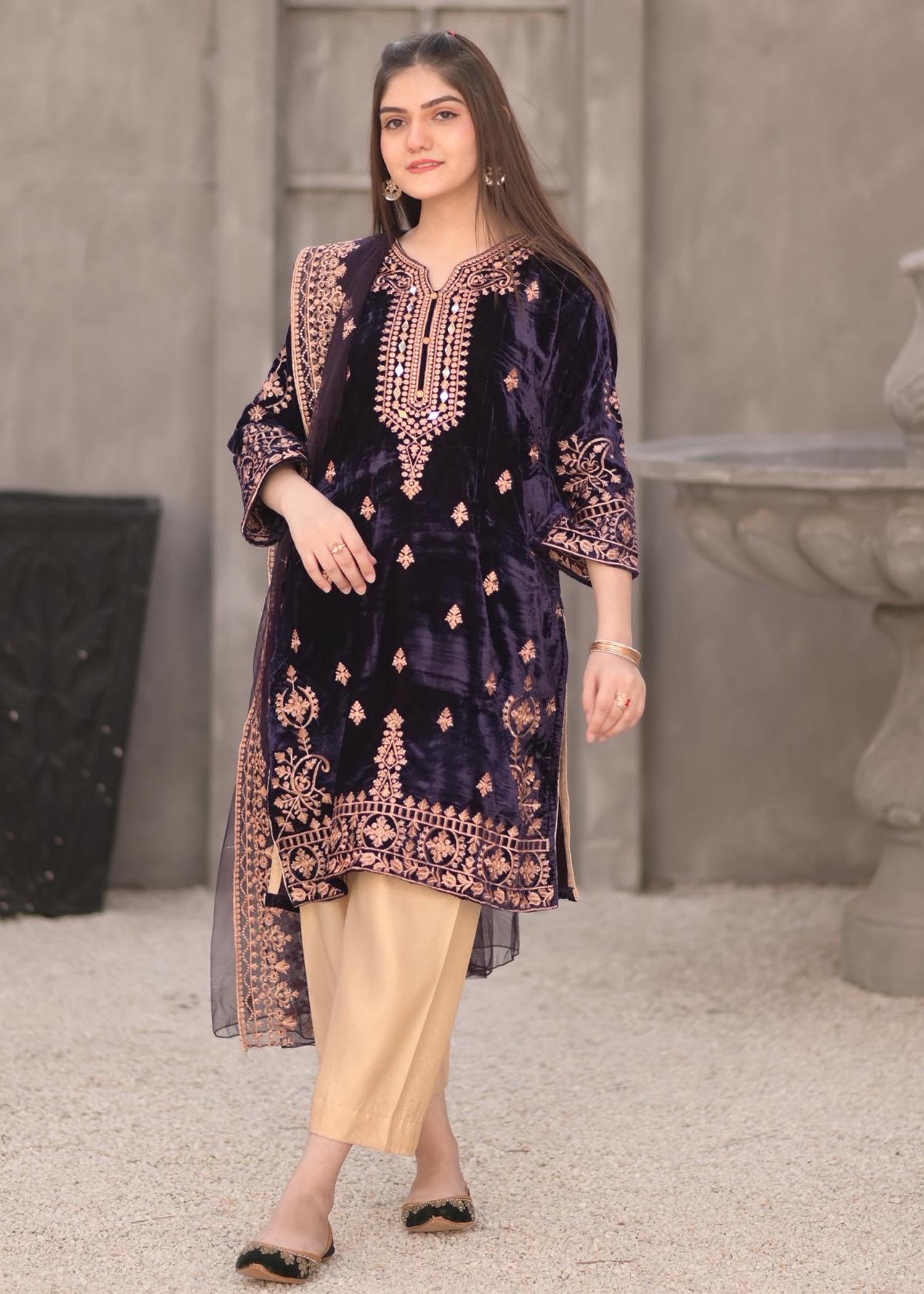 Rangoon Clothing Eshana plum Women 3pcs