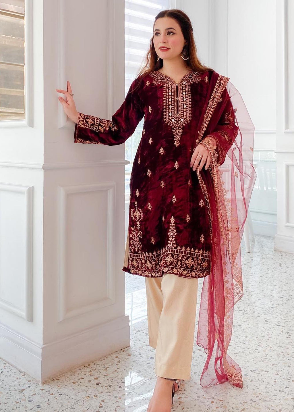 Rangoon Clothing Eshana Maroon Women 3pcs