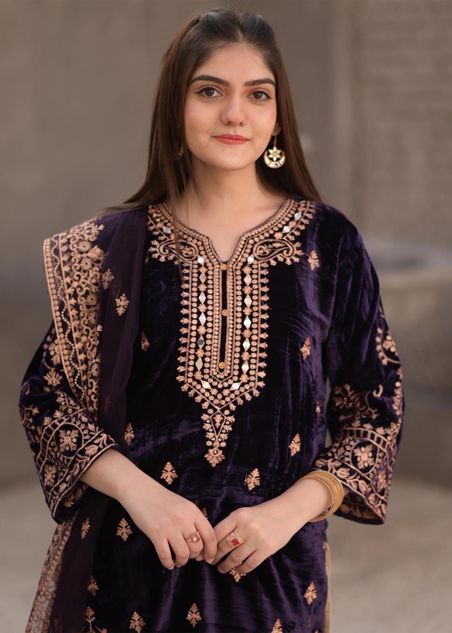 Rangoon Clothing Eshana plum Women 3pcs