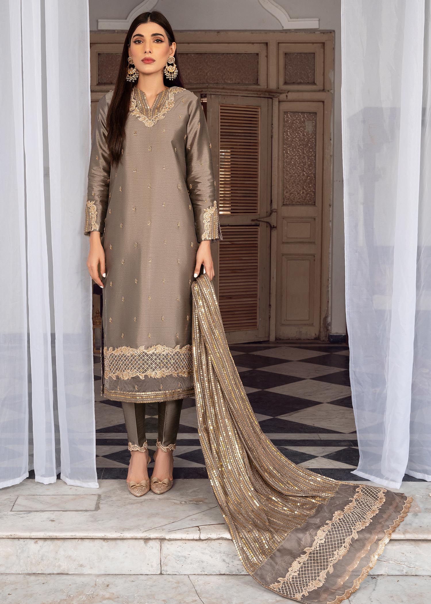 Rang-e-Haya Sandali grey Women 3pcs