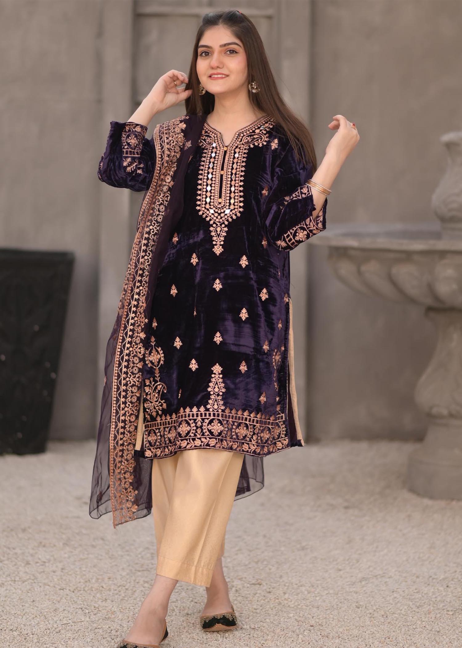 Rangoon Clothing Eshana plum Women 3pcs