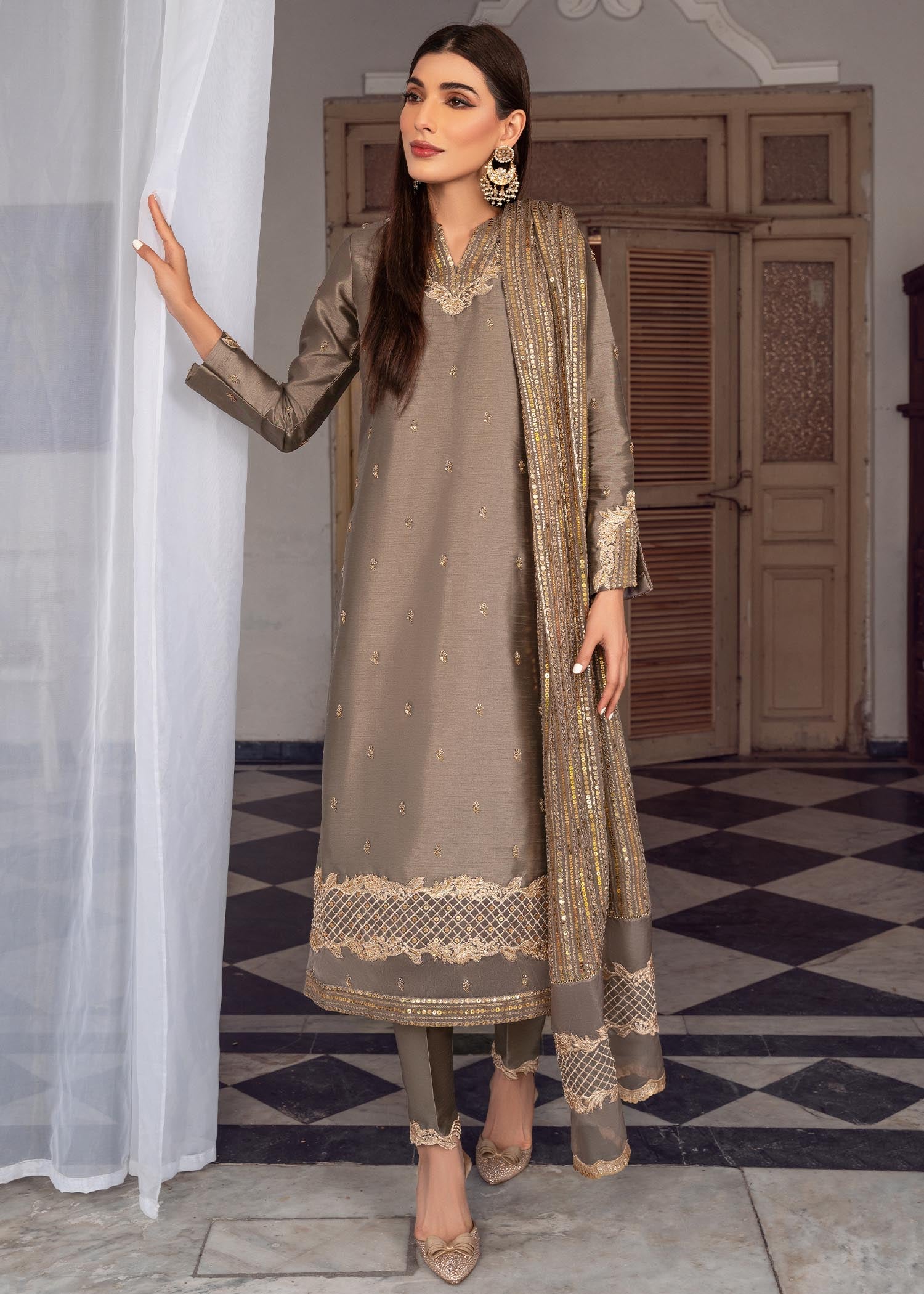 Rang-e-Haya Sandali grey Women 3pcs