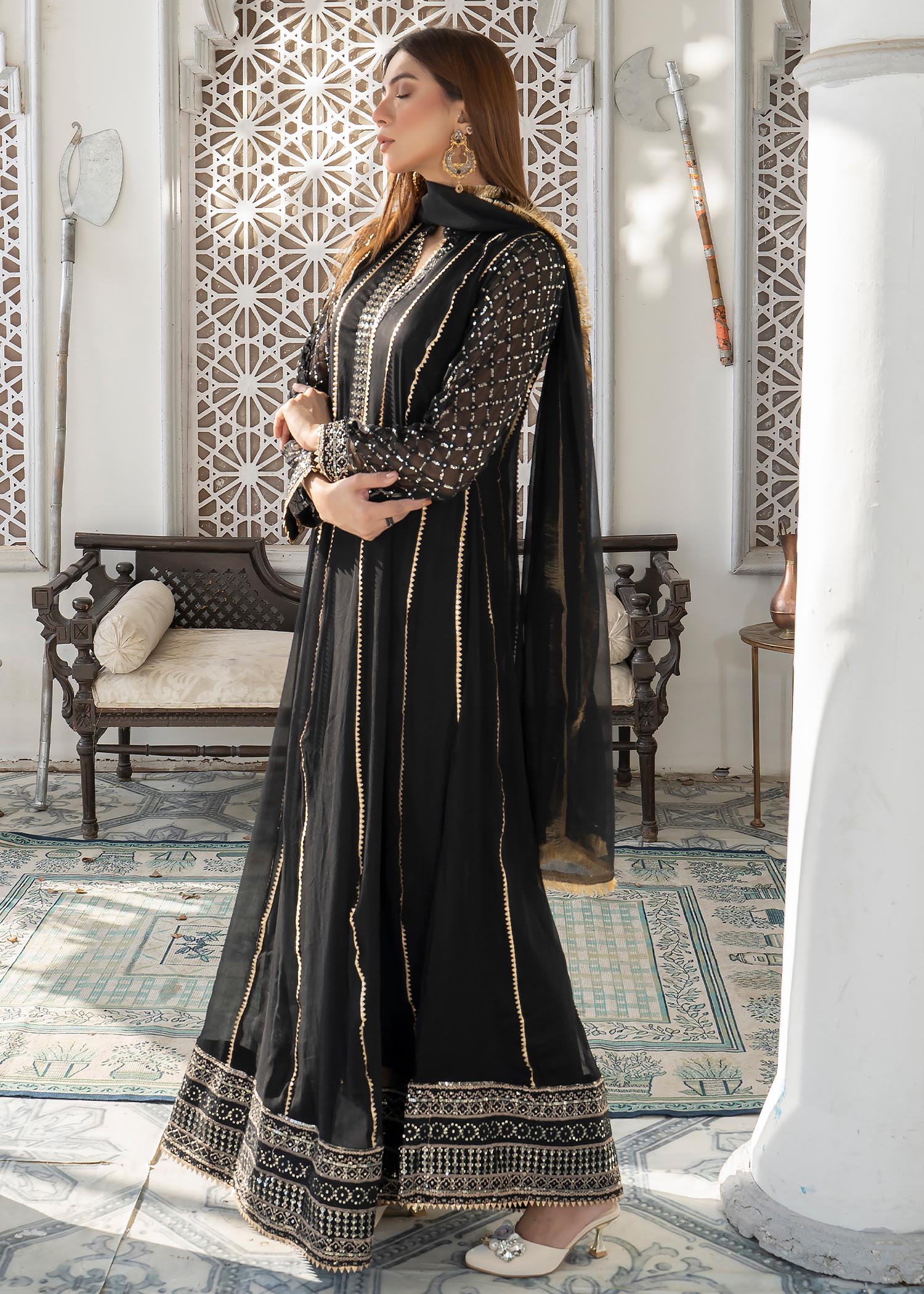 Manahils Maxi 106 Black Women 3pcs