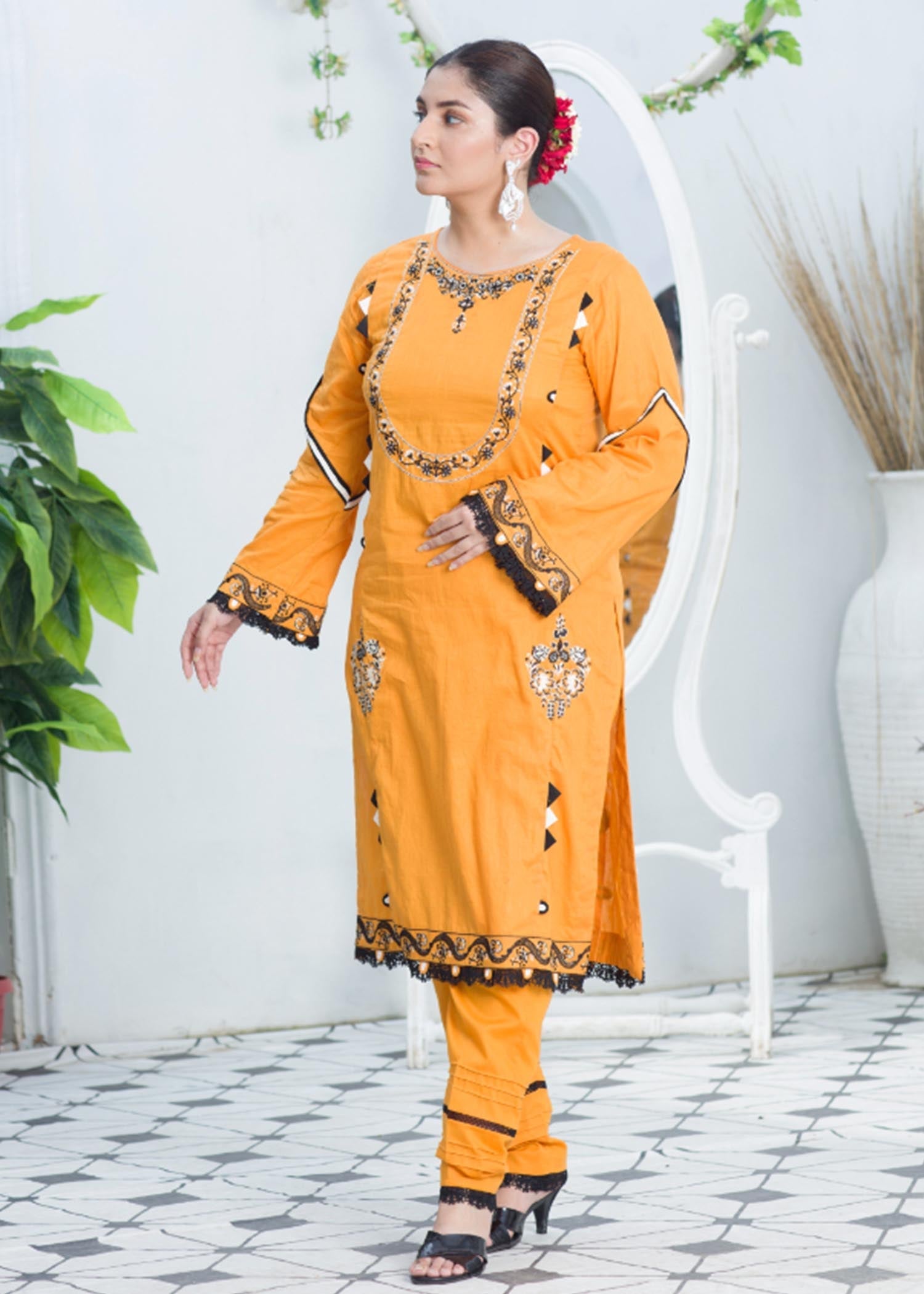 Atrangi MUSTARD DRESS (SS 101) Women 2pcs