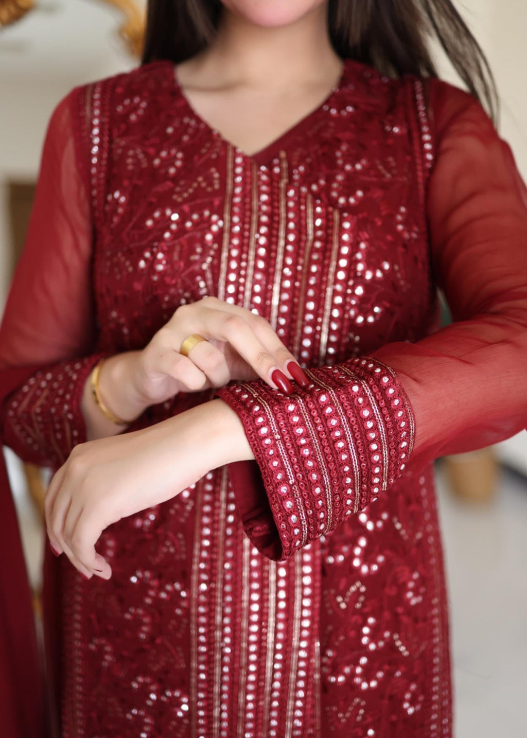 Rang-e-Haya Hoor / Maroon Women 4pcs