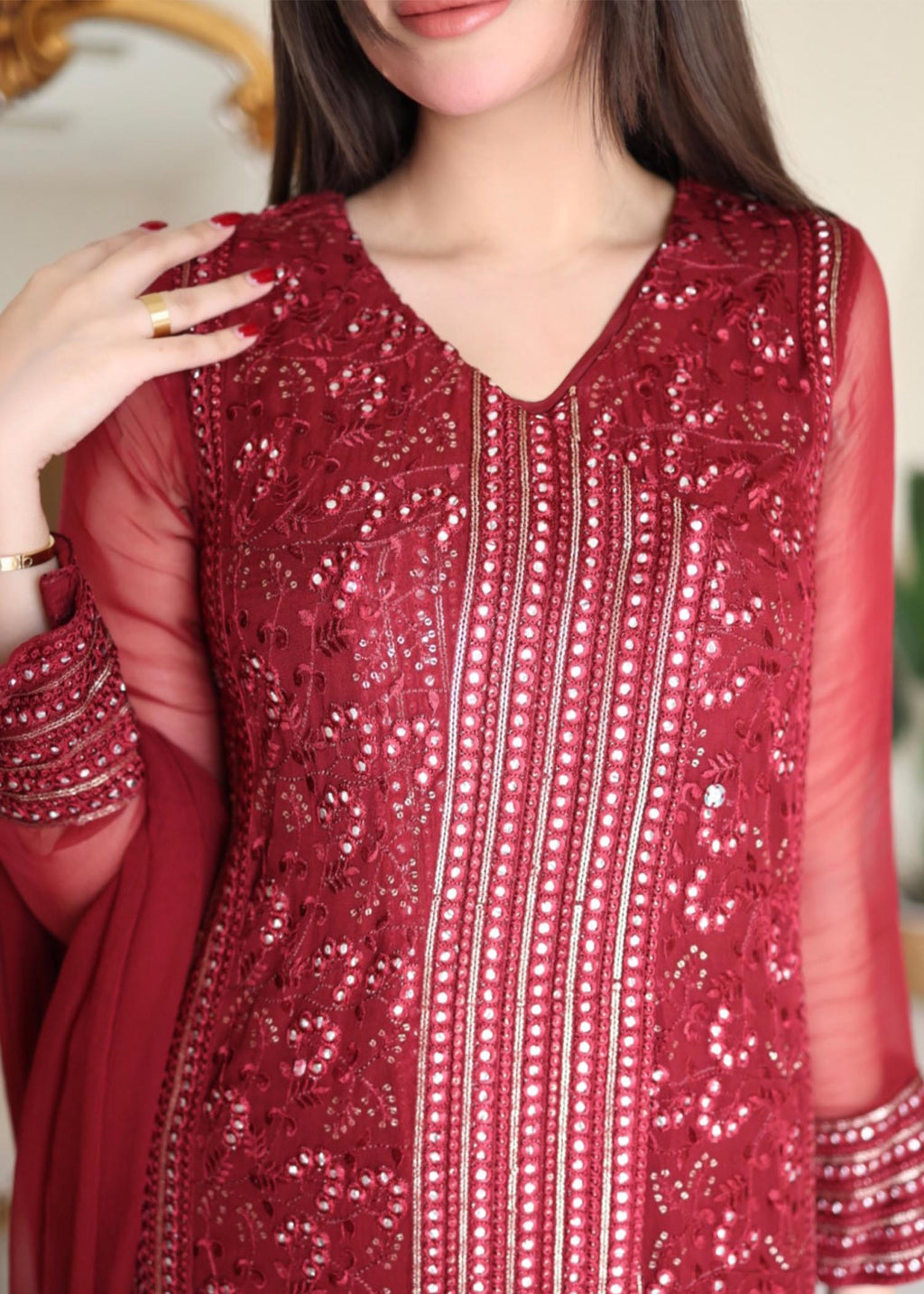 Rang-e-Haya Hoor / Maroon Women 4pcs