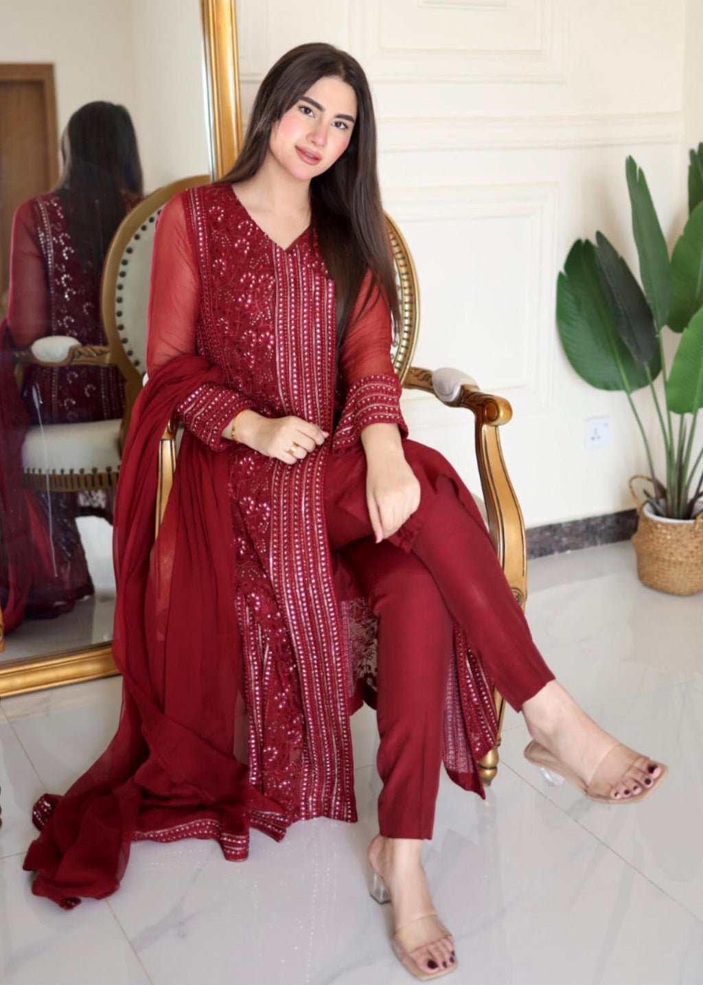 Rang-e-Haya Hoor / Maroon Women 4pcs