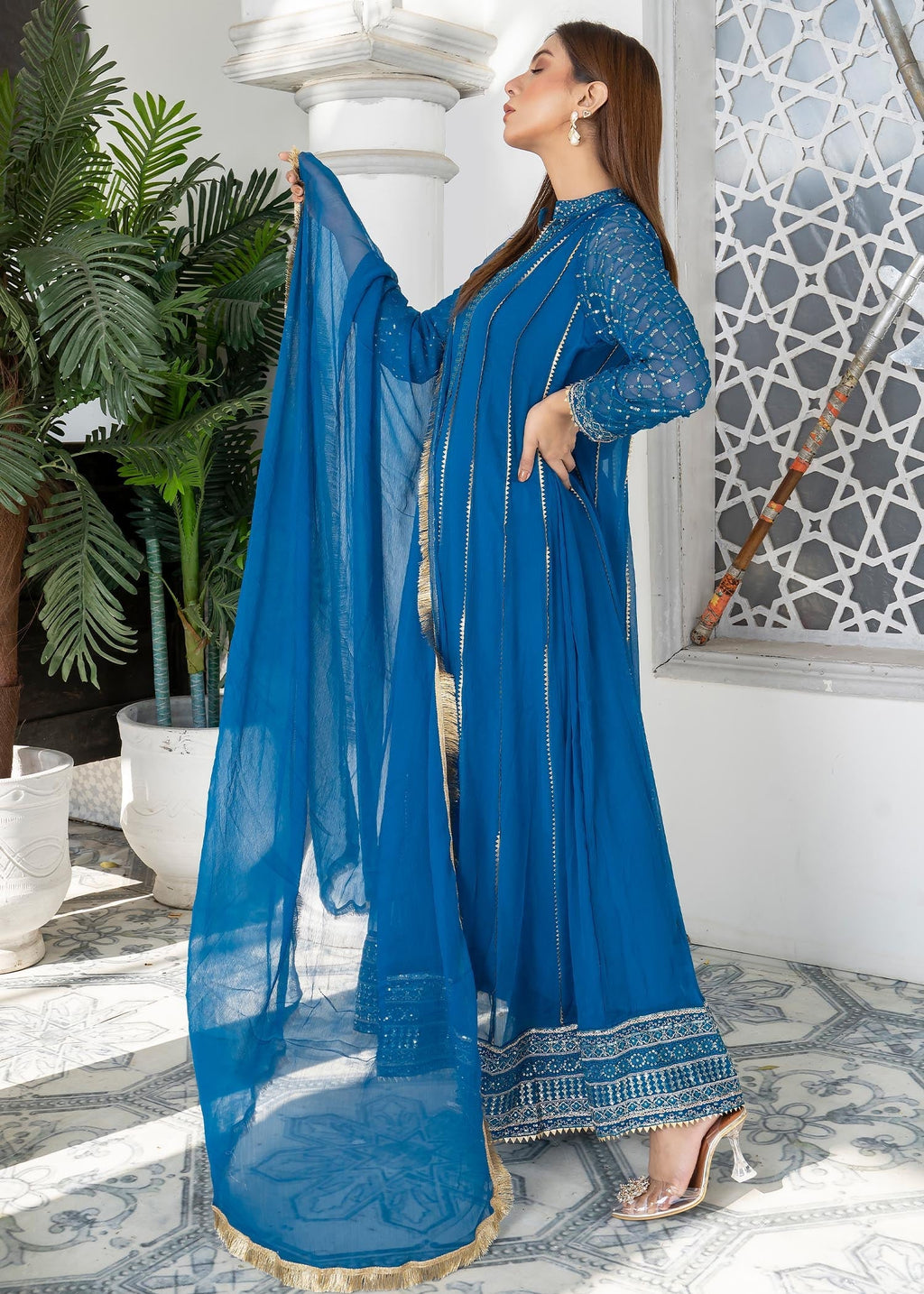 Manahils Maxi 106 Blue Women 3pcs