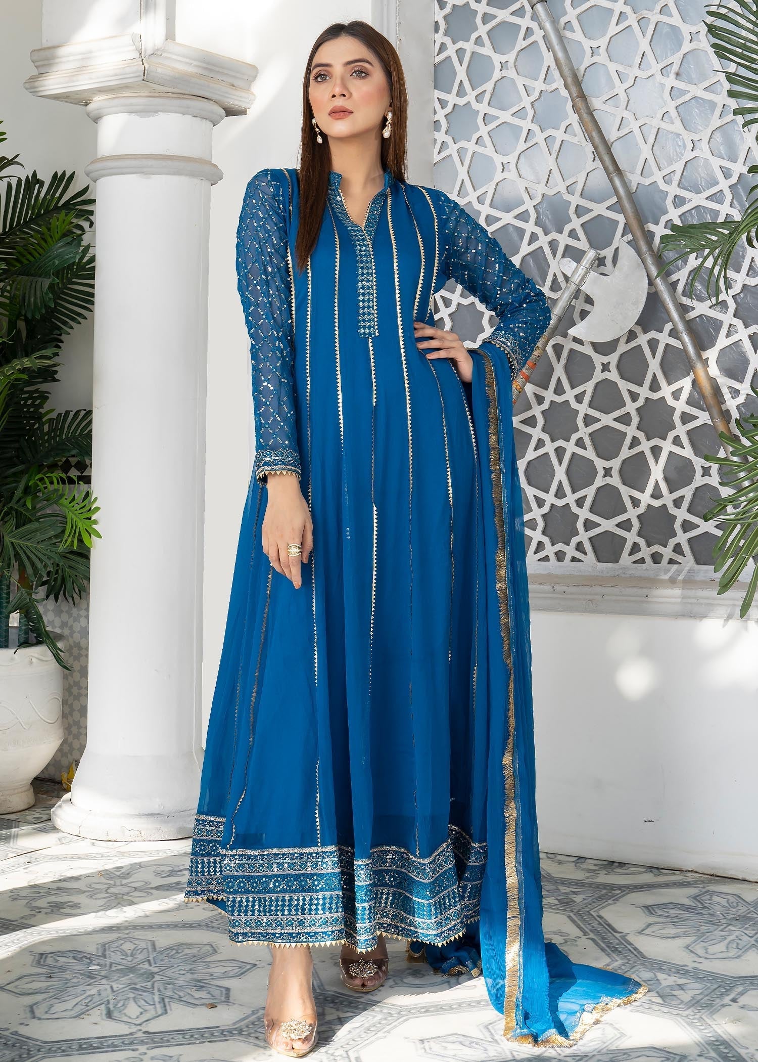 Manahils Maxi 106 Blue Women 3pcs