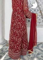 Manahils Angrakha 105 Maroon Women 3pcs