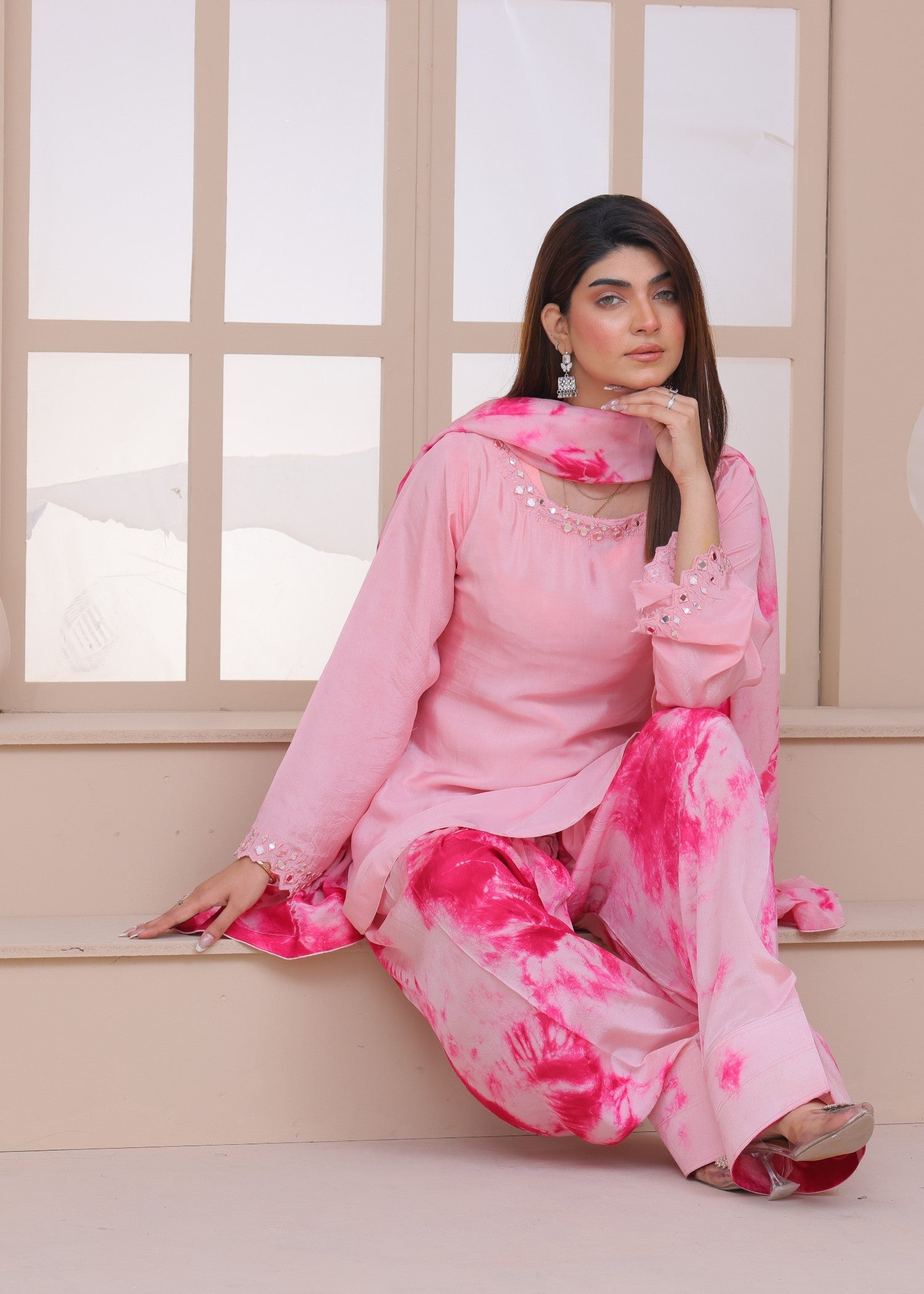 Tonics Clothing Tye Dye Farshi Shalwar Suit Women 3pcs