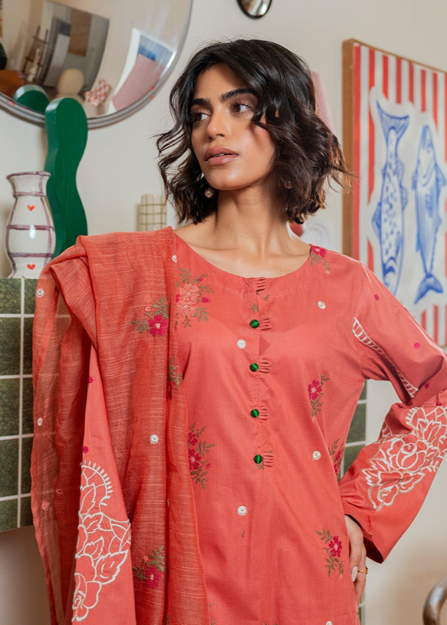 Kross Kulture Embroidered Lawn Suit 01522 Women 3pcs