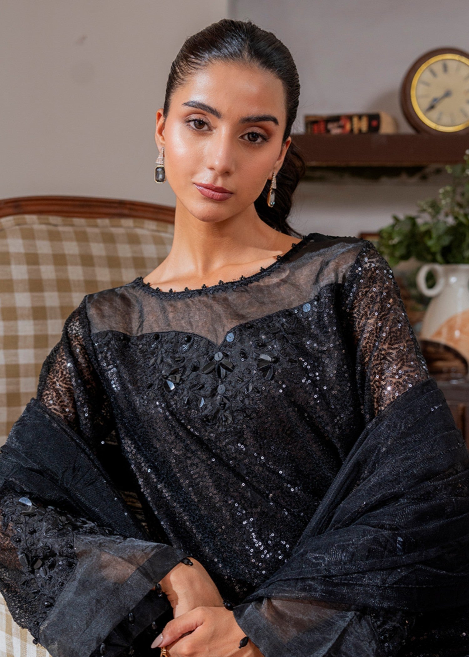 Kross Kulture Luxe Sequin Net Suit 01562 Women 3pcs