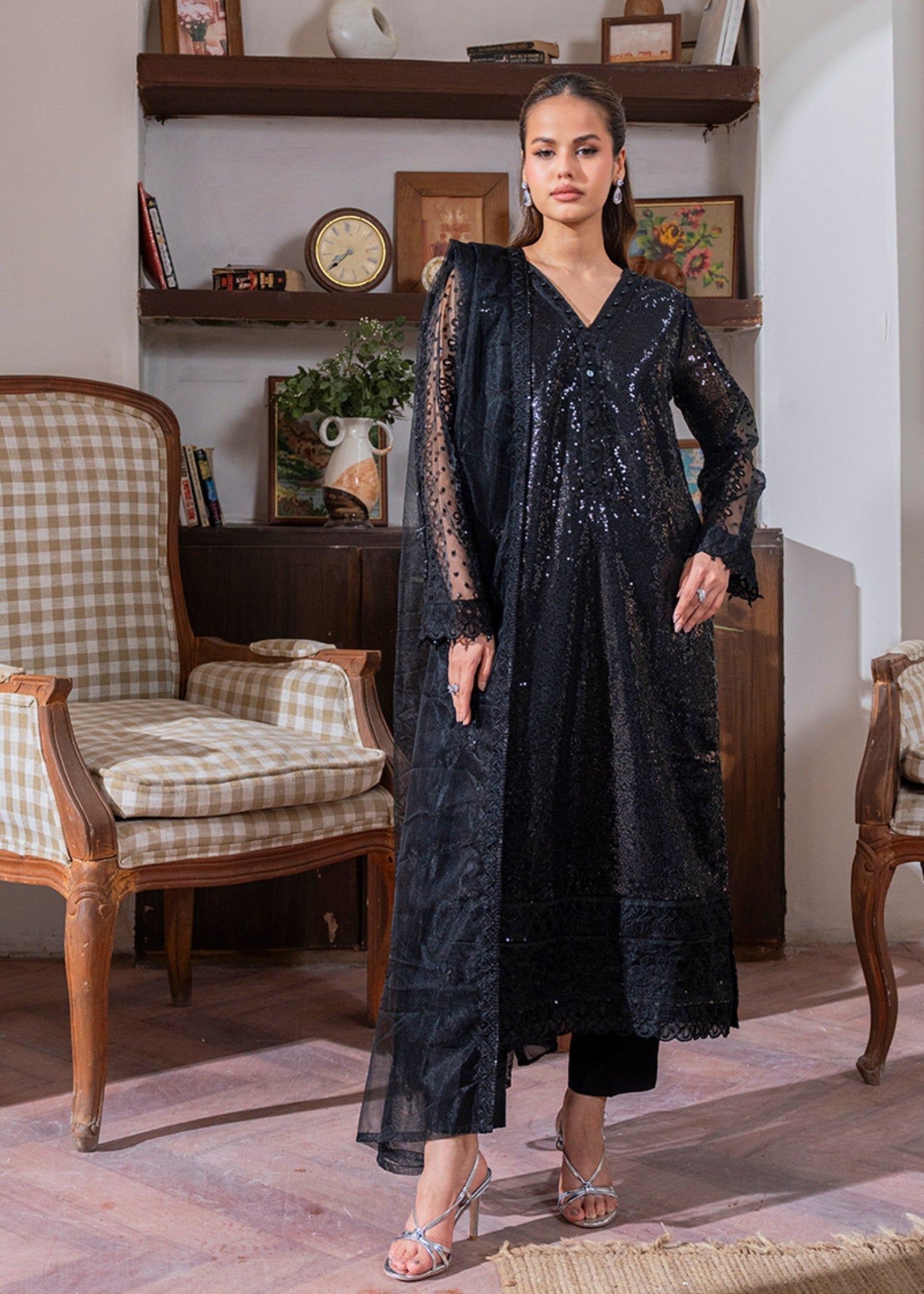Kross Kulture Luxe Sequin Net Suit 01627 Women 3pcs