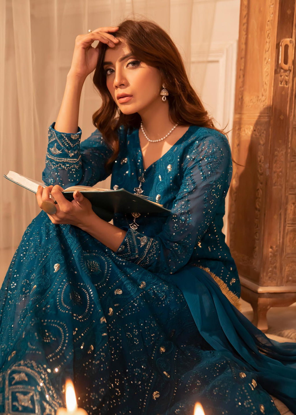 Manahils Maxi 098 Blue Women 3pcs