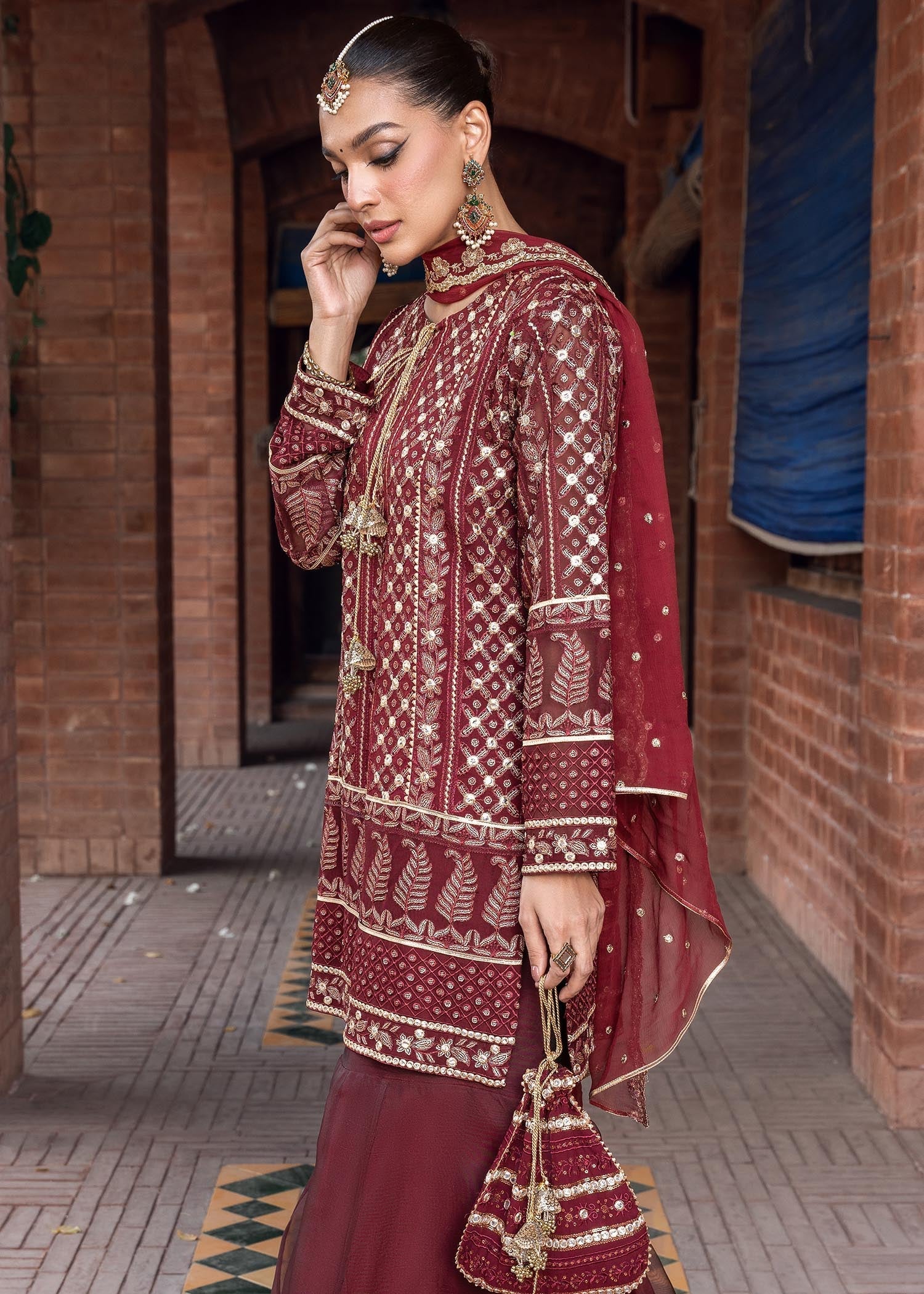 Misl Seriyah Maroon Women 3pcs