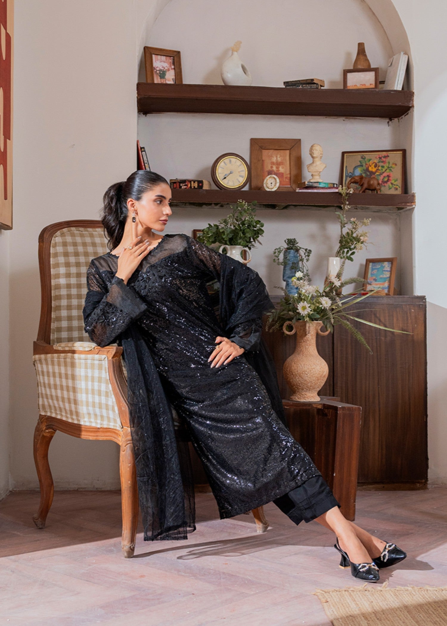 Kross Kulture Luxe Sequin Net Suit 01562 Women 3pcs