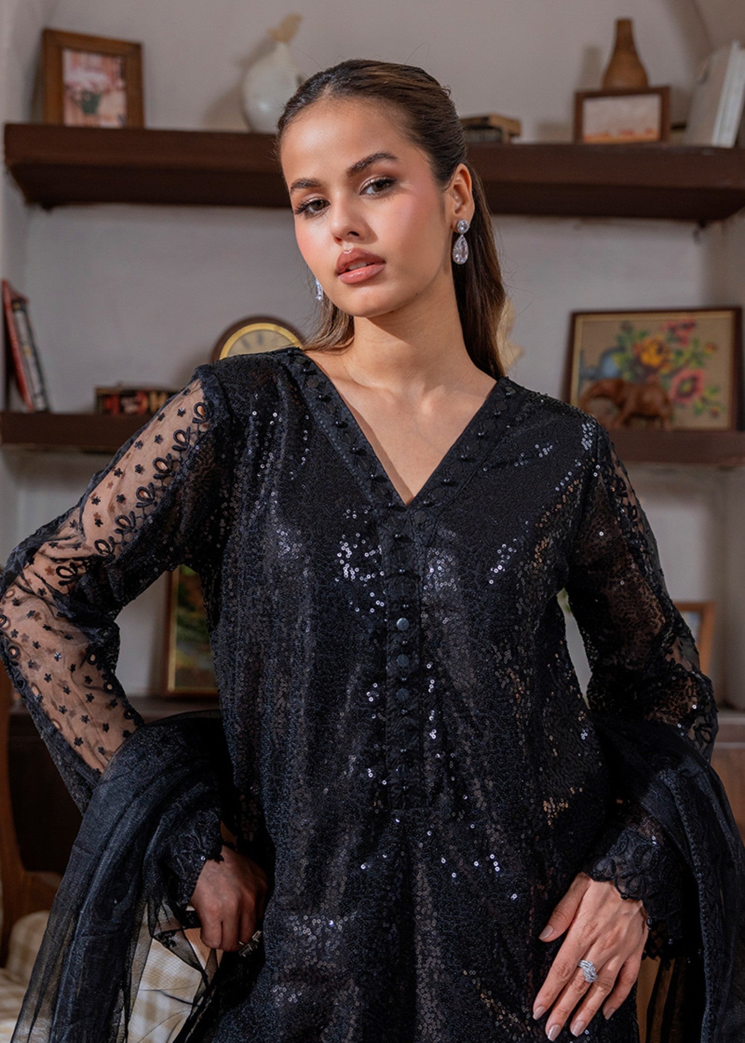 Kross Kulture Luxe Sequin Net Suit 01627 Women 3pcs