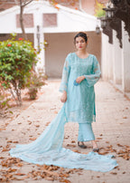 Four Season Boutique NIMRA CHIFFON ICEBLUE Women 3pcs