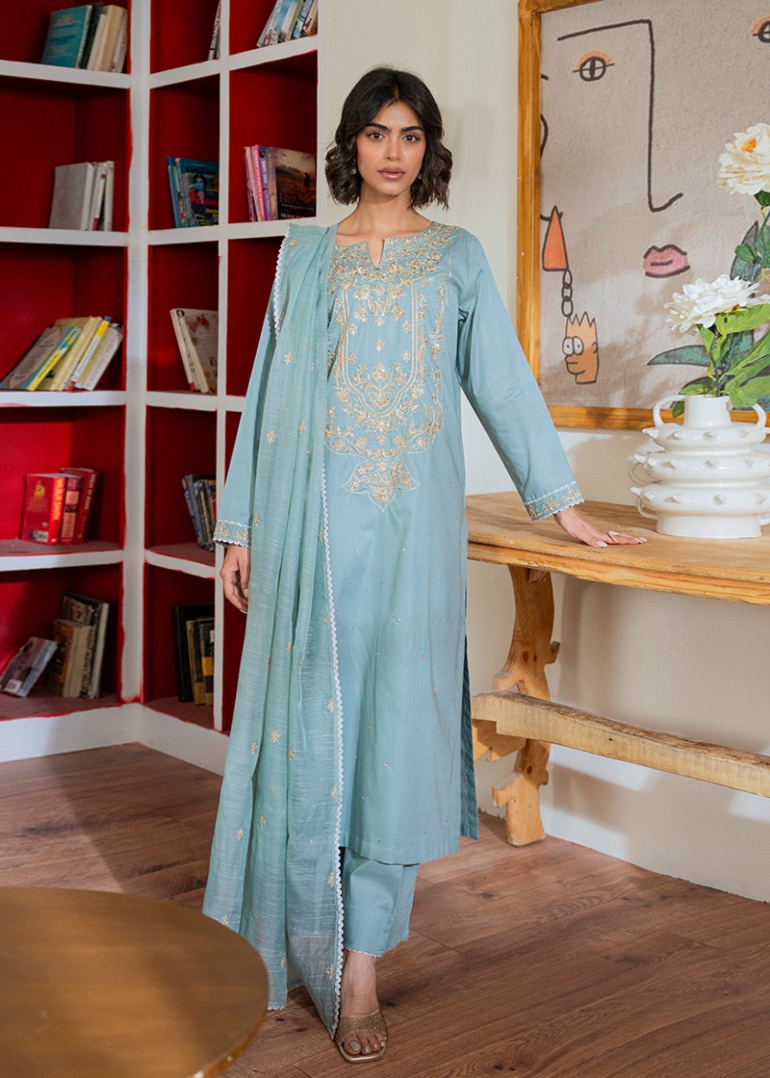 Kross Kulture Embroidered Lawn Suit 01520 Women 3pcs