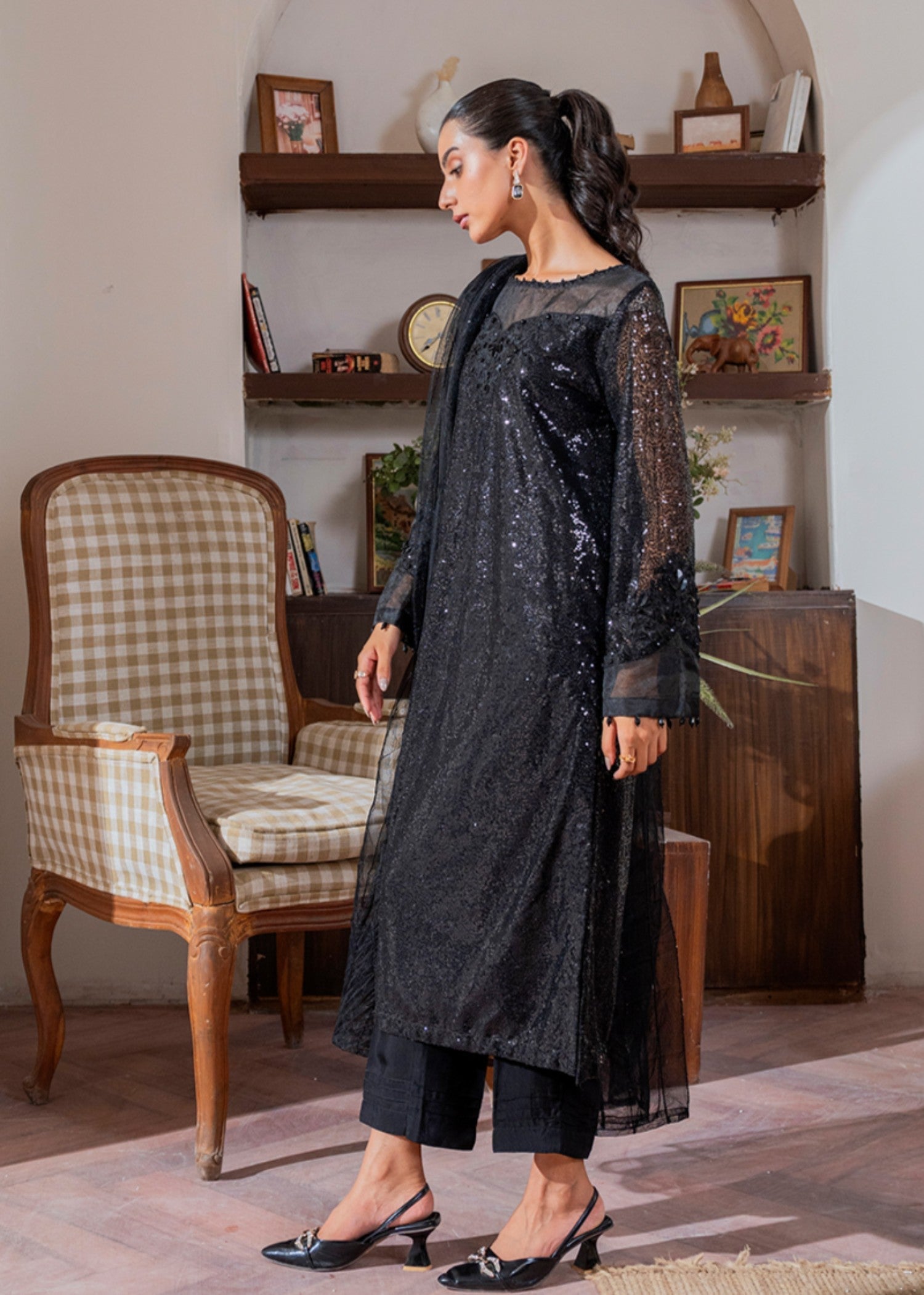 Kross Kulture Luxe Sequin Net Suit 01562 Women 3pcs