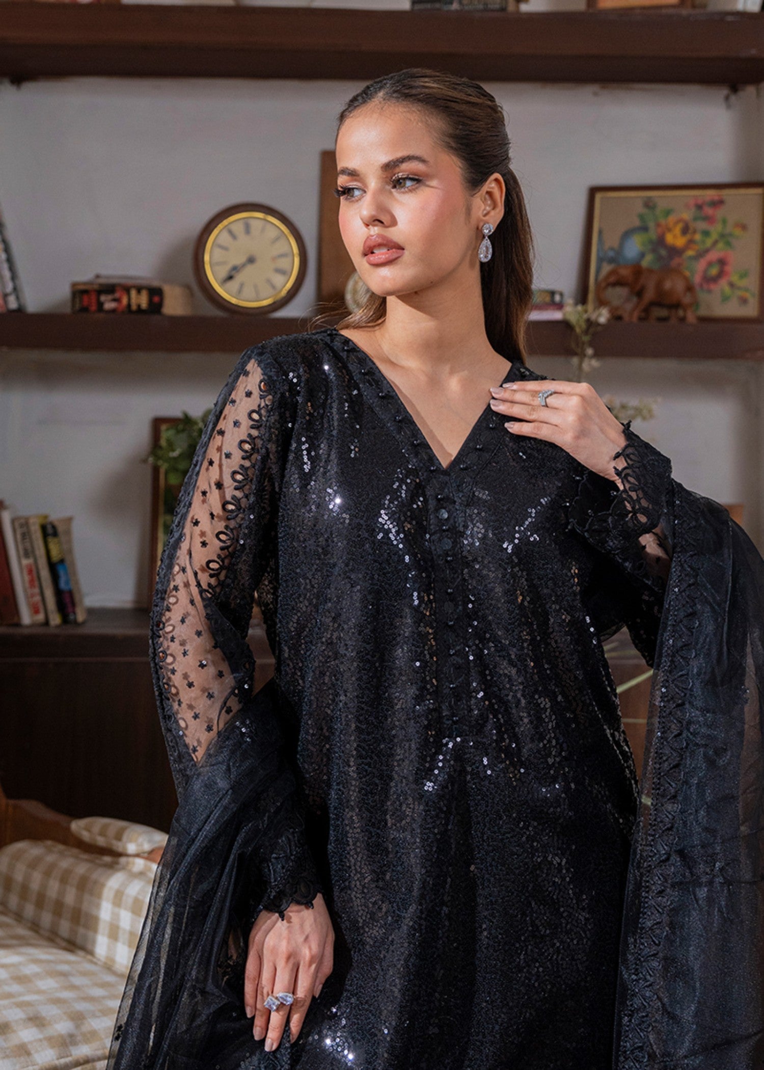 Kross Kulture Luxe Sequin Net Suit 01627 Women 3pcs