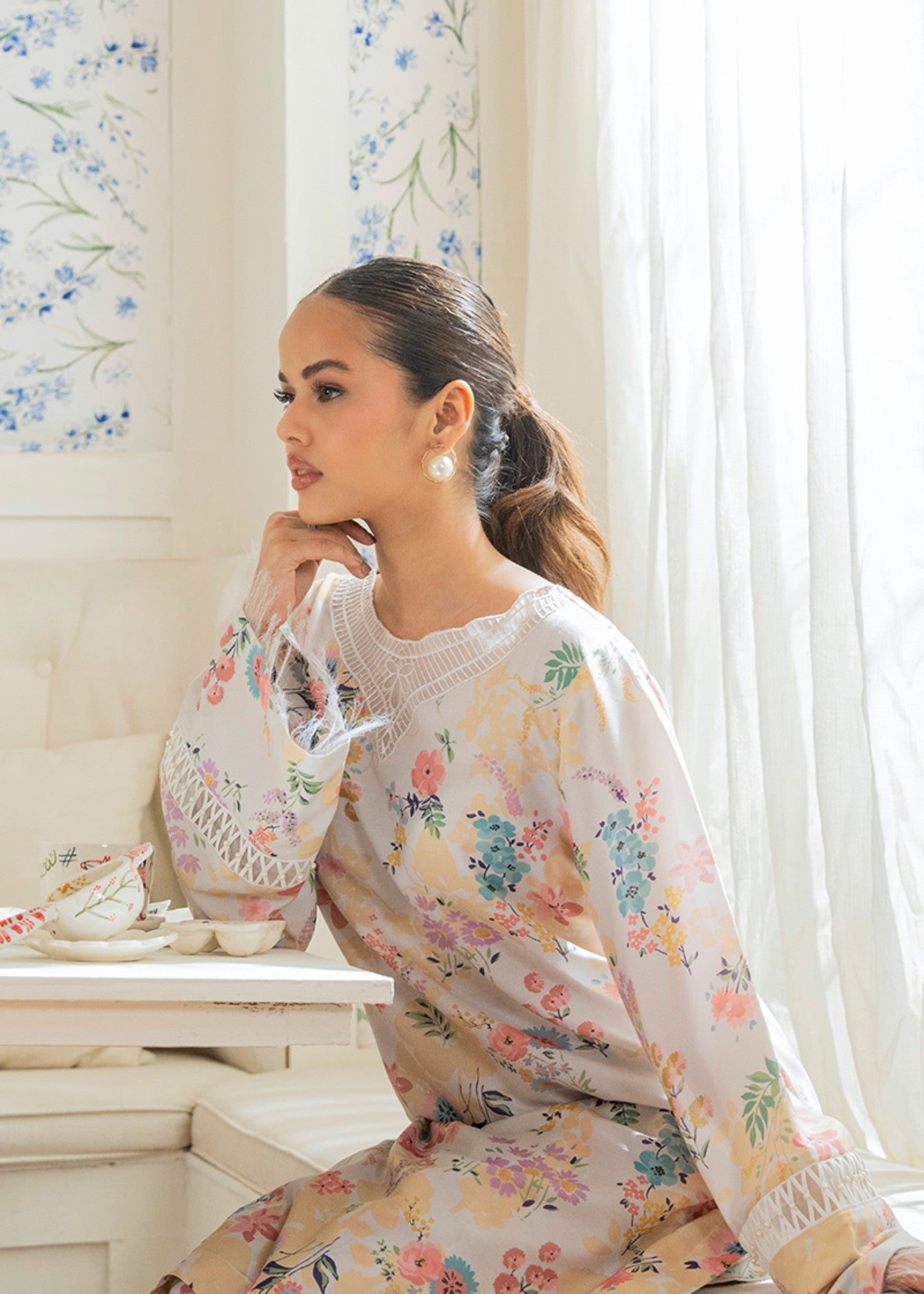 Kross Kulture Digital Printed And Embroidered Silk Lawn 01666 Women 2pcs