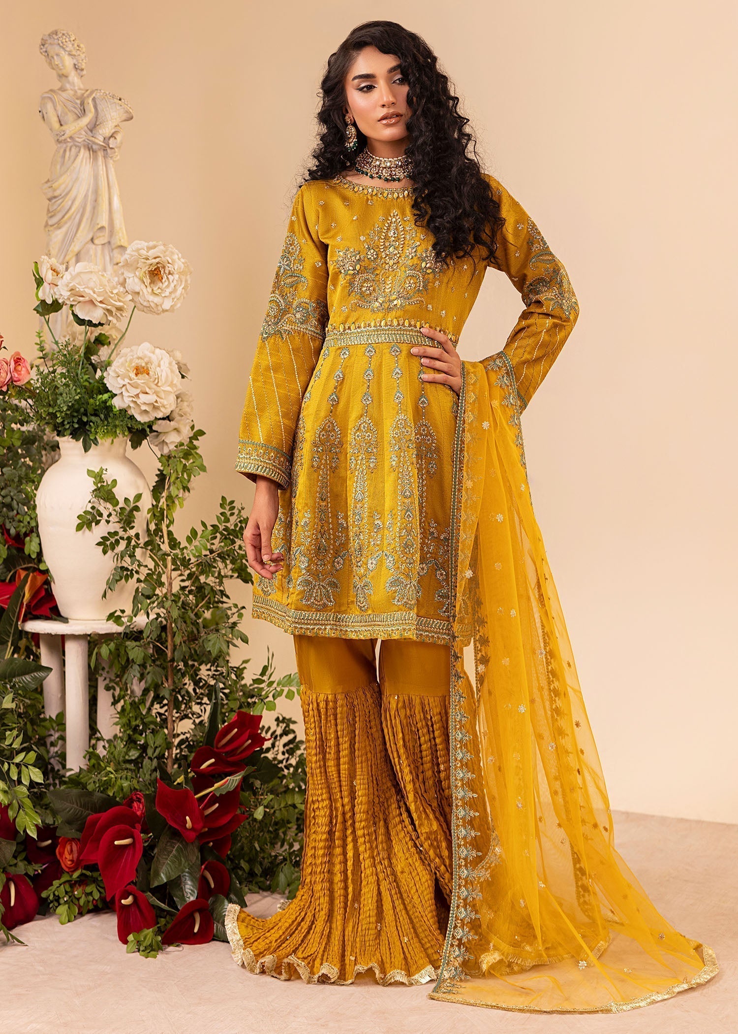 Diara Couture ZARIFA UA 07 MUSTARD Women 3pcs