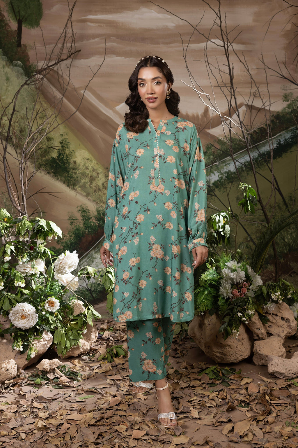 Lakhany Ready to wear Printed Cottel Shirt & Trouser Women 2pcs